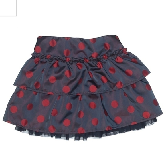 Baby Gap | Navy Red Polka Dot Layered Satin Skirt Tulle Toddler Girl's 4T EUC - Picture 1 of 9